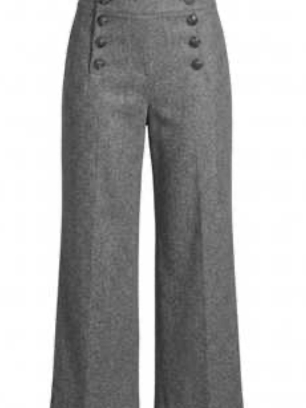 H&M Gray Wool Blend High-Waisted Sailor Wide-Leg Pants
